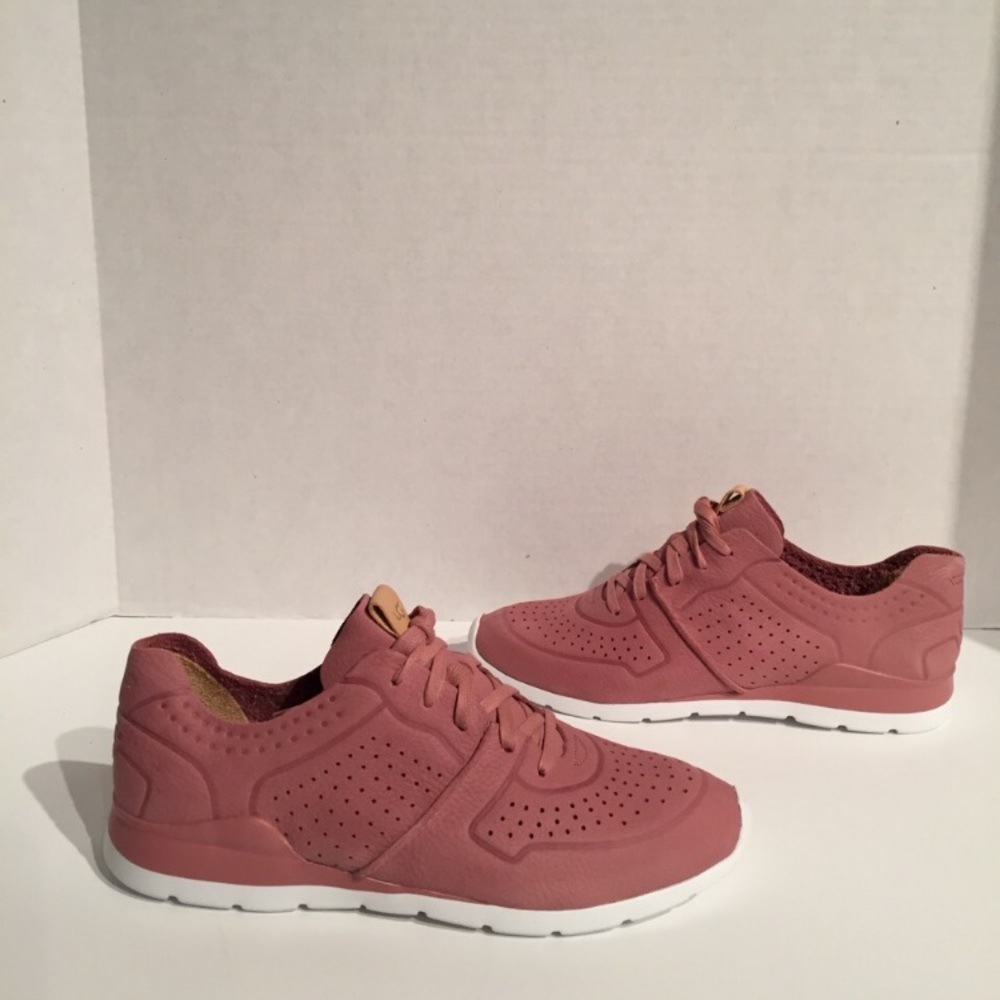 Ugg Tye Pink Dawn Leather Nubuck Leather Sneakers - Picture 1 of 6